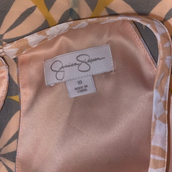 JESSICA SIMPSON Midi Sundress Seafoam Green and Light Coral Size 10 - Picture 4 of 6